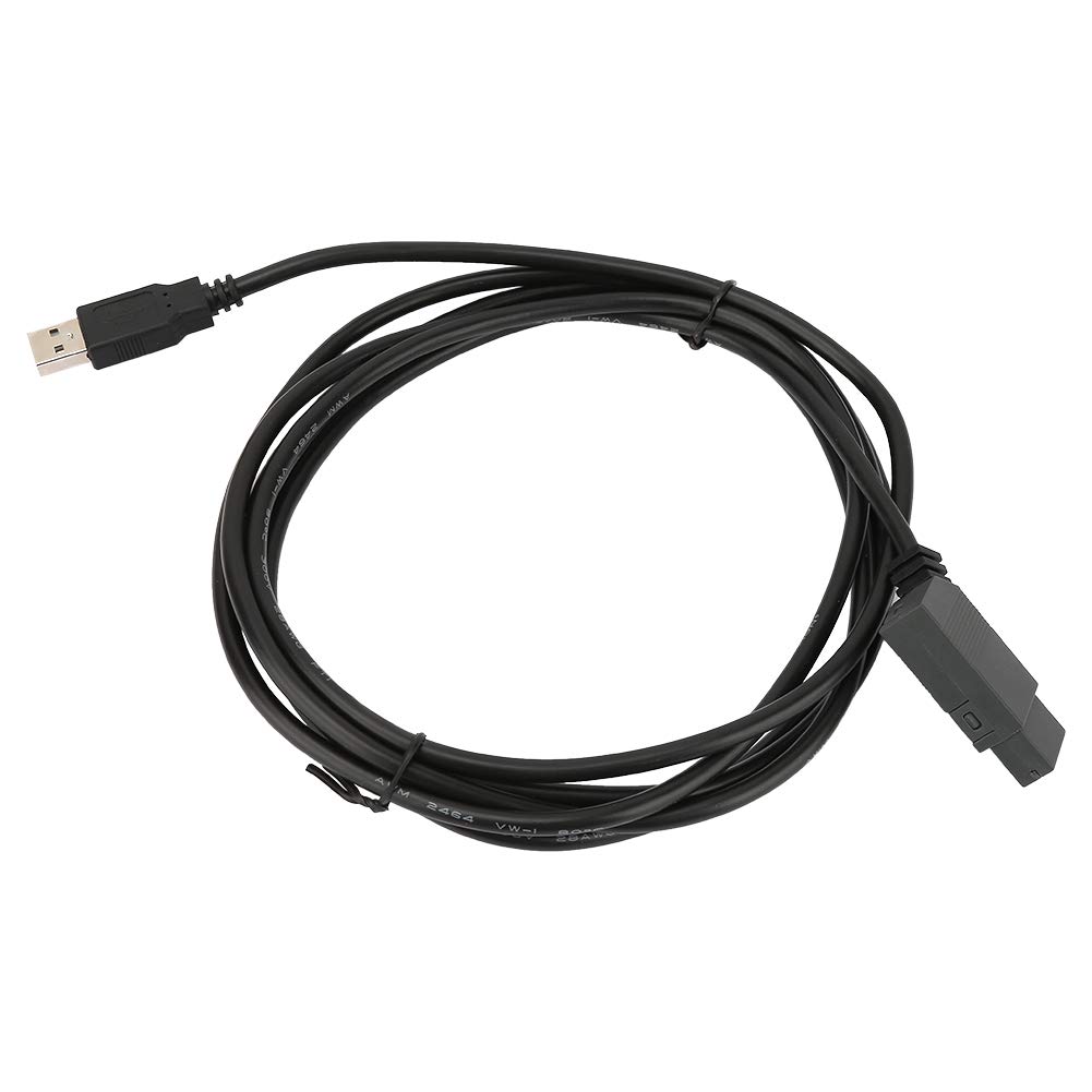 Akozon USB Programming Cable, 2.5m PVC Jacket, 8-Pin Female-to-Male, Black, Waterproof, for LOGO Series