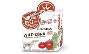BBQ Beef - Meat and Veggie Bar (10-pack) are made with grass-fed beef and organic vegetables. Our paleo beef snacks are gluten-free. This is beef jerky kicked up to a new level.