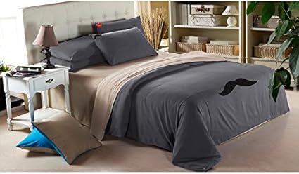 Good Quality Brand Duvet Cover Mustache Designers Home Textile Mens Bedding Sets Grey Comforter Cover Set King Size Bed Sheets Amazon Co Uk Kitchen Home