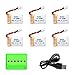 Noiposi 6PCS Upgraded 3.7V 150MAH Battery with X6 Charger Conversion Cable for JJRC H36 Eachine E010 GoolRC T36 NIHUI NH010
