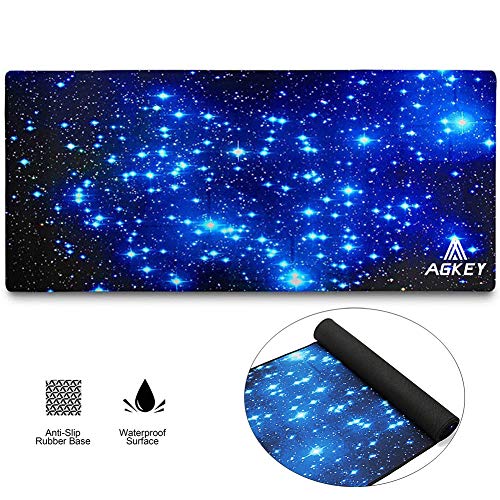 Large Gaming Mouse Pad Extended Mousepad Mouse Pat with Durable Stitched Edges Game Mouse Mat Ideal for Desk Cover, Computer Keyboard, PC and Laptop (30.7x11.8x0.12IN) (Star Sky)