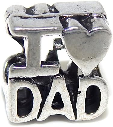 GemStorm Silver Plated 'I Love Dad' For European Snake Chain Bracelet