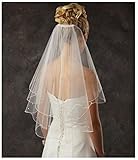 Shine Love 2016 3 Layer Beading Short Tulle with Comb Bride Wedding Veil 11054