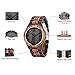 BYMAX Men Wood Watch Quartz, Fashion Handmade Wooden Wrist Watches Mens