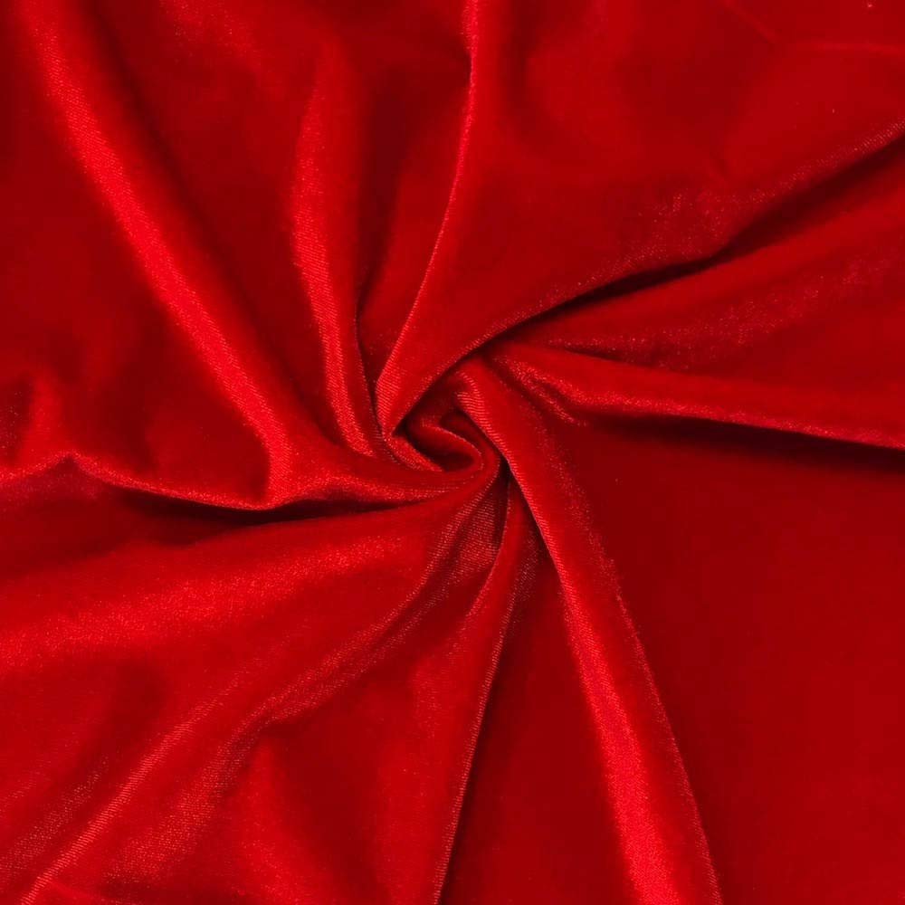 Three Crown Velvet Fabric Soft Strong Material - Home Decor, Curtains, Upholstery, Dress - 112cm Wide (Red, 2 Meter) โ image 1