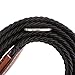 Ayliss Men's Elastic Fabric Woven Stretch Belt Leather Inlay,Black