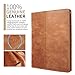 Boriyuan Leather Case Compatible for iPad 9.7 2018(6th Gen)/2017(5th Gen)/iPad Pro 9.7/iPad Air 2 &1- Leather Smart Cover Protective Folio Flip Stand with Pencil Holder Magnetic Auto Sleep/Wake(Brown)