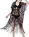 Dimore Womens Swimsuit Cover up Beach Wear Long Bikini Cover up with Tassel Black