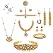 Fashionatelier Multi Color Full bharatanatyam Jewellery Dance Set (10 Items)