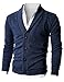 Ohoo Mens Slim Fit shawl Collar Knit Cardigan With Elbow Patch