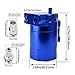 EVIL ENERGY Polish Baffled Universal Oil Catch Can Reservoir Tank Breather Filter Kit Aluminum Blue