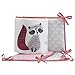 Lambs & Ivy Little Woodland Fox 4 Piece Crib Bumper, Pink/White