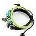 MORE FUN Fashion Oval Beads Adjustable Hemp Woven Braided Wrap Bracelet with Leaf Metal Pendant