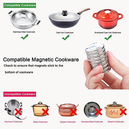 Easepot Portable Induction Cooktop, 1800W Hot Pot Countertop Burner, Electric Stove Range Cooktop Touch Sensor Control with Rotary Switch，Round