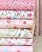 Generic Quarter Cotton Fabric Pink Little Flower Bundle Quilting Sewing Fabric 8 Designs Handicraft Arts Material Size 50cmx40cm Color Pink
