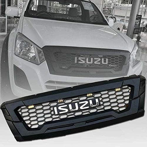 FRONT GRILLE GRILL WITH 4 ORANGE LEDs CHROME LOGO FOR ISUZU D-MAX DMAX 2015-2019