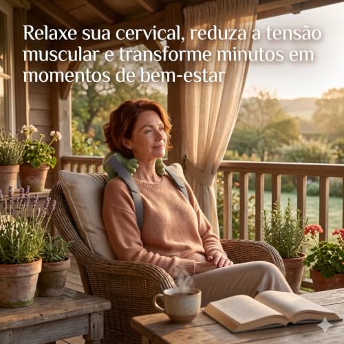 Massageador Cervical e Corporal "Mãozinha" com Aquecimento, 3 Intensidades, Sem Fio, Recarregável USB-C, Alívio e Relaxamento