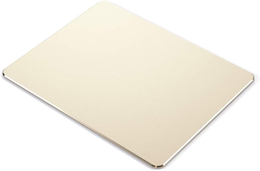 Metal mouse pad mat,Aluminum alloy mouse pads, Double-sided,Waterproof,Smooth,Computer mouse pad, Suitable for Gaming Office Home Personal Use Medium 8.7"x7.0" (Small Gold)
