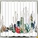 Cactus Shower Curtain Bathroom Curtain Durable Bath Curtain Bathroom Accessories Ideas Kitchen Window Curtain