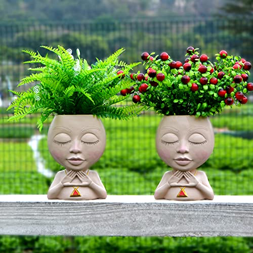 JYTTI Face Planter Head Planters Lady Flower Pots, Girl Pots Vase, Bust