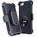 iPhone 6S Plus Case [5.5 inch], ULAK Heavy Duty [Dual Layer] Shockproof Protective Grip Case for Apple iPhone 6 Plus (2014)/6s Plus (2015) with Swivel Belt Clip Holster and Kickstand-[Black]