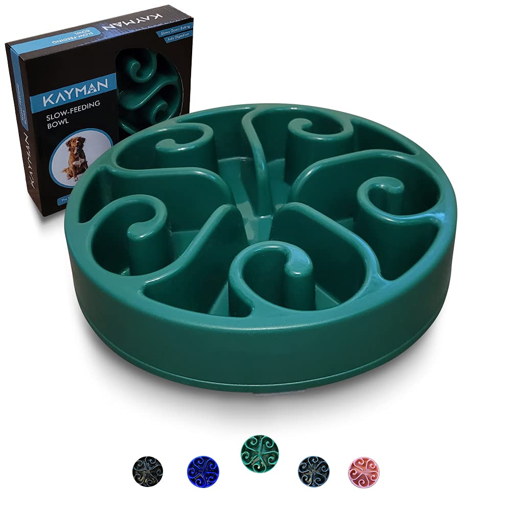Kayman Slow Feeding Dog Bowls, Maze Design, 20cm Diameter, Bloat Stop, Pet, Cat Feeder - Puzzle Bowl