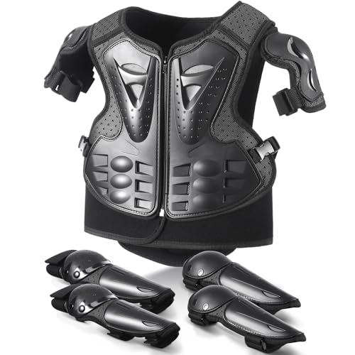 Children's Protective Set for Bicycle MTB Scooter, Adjustable Protective Clothing with Chest Area, Knee & Elbow Protection, Lightweight for Outdoor Activities