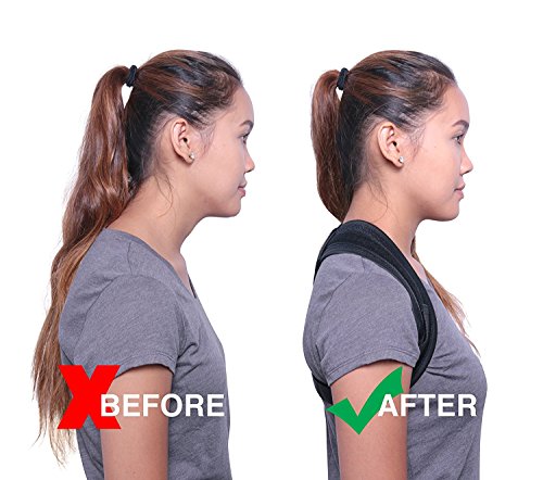 Back Posture Corrector Adjustable Clavicle Brace By DDJ & Shoulder Pain Release with Adjustable Size And Improve Posture Correction Computer Sitting Work (Black)
