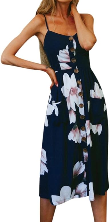 women's summer boho casual long maxi evening party cocktail beach dress sundress