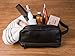 Classic Leather Toiletry Bag and Dopp Kit - Mens Travel and Shave Kit (French Morocco Leather, Dark Brown)