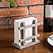 MyGift Farmhouse Rustic Torched Wood Napkin Holder for Table with Cross-Corner Design