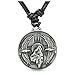 BestAmulets Amulet Howling Wolf Eagles Wild Moon Powers Charm Leather Pendant Necklace