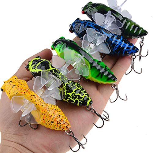 xiangen Seawater Fishing Bait Squid 3D Fish Fishing Bait Bionic Bait Plastic Hard Bait Tractor Rotating Pencil Minor Fishing Gear (2Pcs) 7.5Cm/15.5G