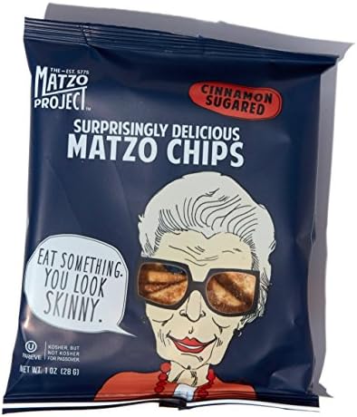 The Matzo Project - Case of Cinnamon Sugar Matzo Chips Snack Bags, Kosher, Dairy-Free, Vegan, Nut-Free, No Added Sugar, No Trans Fats, No Artificial Flavors or Colors, 1oz, Pack of 24