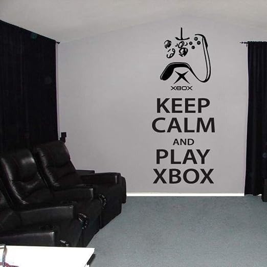 Amazon Com Tioua Wall Decal Sticker Gamer Game Zone Decor Wall Decals Keep Calm And Play Xbox One Wall Sticker Decal Quote Bedroom Boys Room Decoration Poster Home Kitchen