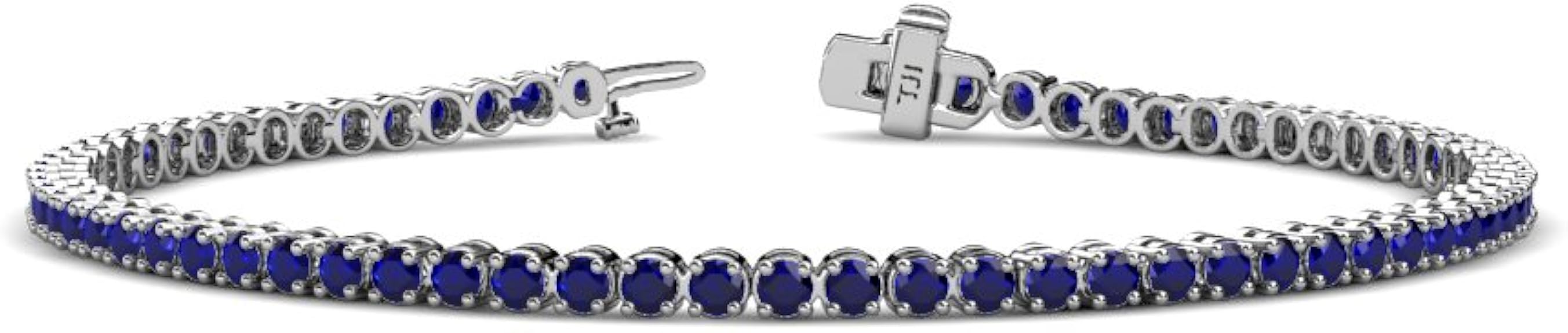 Blue Sapphire 2.3mm Tennis Bracelet 2.32 cttw in 14K White Gold Amazon.co.uk Jewellery
