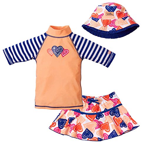 UPC 815950012207, UV Skinz Girls Papaya Heart 3 Piece Swim Set Peach Size 5