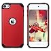 ULAK iPod Touch 7 Case, iPod Touch 6 Case, Slim Fit Hybrid Hard Back Cover with Shockproof Soft Silicone Interior Anti-Scratch Premium Case for iPod Touch 5th/6th/7th Generation, Red