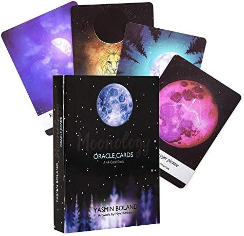 ORANGELD Oracle Cards，44 Tarot Cards Set and Guidebook Set for Moonology Oracle Life, for Life Goals, Communication, Relationships, New Beginnings, Health, Love