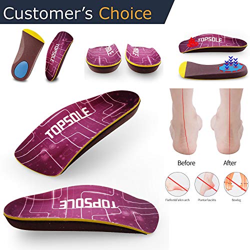 3/4 Insert Insole for Foot Pain from Plantar Fasciitis, High Arch,Flatfoot,Over-Pronation, Compound Orthopedic Arch Support Insole