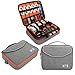 Electronics Bag, Jelly Comb Electronic Accessories Travel Cable Organizer Waterproof Cord Storage Bag for Cables, iPad (Up to 11''),Power Bank, USB Flash Drive and More-(Orange and Gray, 11in)