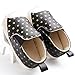 Save Beautiful Toddler Baby Girls Polka Dots Shoes Infant First Walkers (0-6months, black)