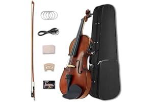 YoungMonic Electric Violin 4/4 Full Size Left Handed Violin For Beginners with Extra Strings Case and Bow Designed Fashioned 