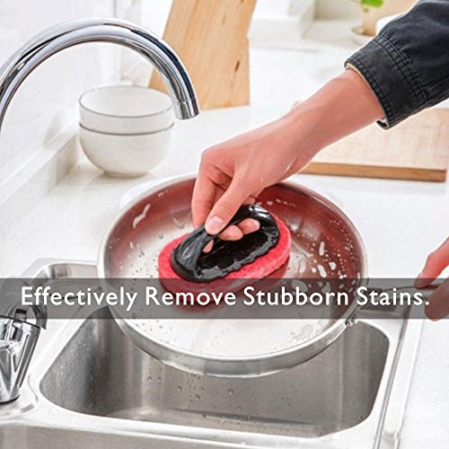 Kitchen sponge Pool brushes bathtub scrub brush kitchen scrub sponges bathroom scrubber shower brush cleaning Handle Sponge Cleaning Set of 2 - Thumbnail 2