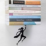 ARTORI Design | "Wondershelf Black Metal Female Superwoman Floating Bookshelf | Unique Book Shelf | Gifts for Geeks | Gifts for Book Lovers | Cool Book Stacker | Feminist Present | Gift for Mom | M