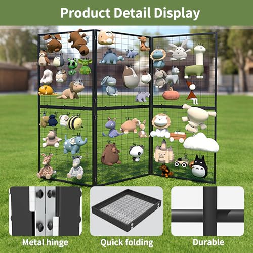 DEYEGELEA Gridwall Foldable Billboard - Pack of 3 2x5ft (61x152cm) Heavy Duty Z Wire Mesh Wall Panels for Retail Shop, Trade Show, Pop Up Store, Display Stand