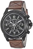 Timex Men's T49986 Expedition Rugged Chronograph Brown/Black Leather Strap Watch