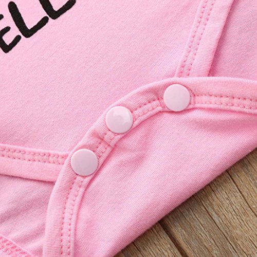 Clearance Sale 0-24 Months Newborn Infant Baby Kids Girl Boy Letter Print Romper Jumpsuit Sunsuit Outfits Clothes (Pink, 0-6 Months)
