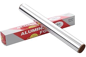 MEXINE Roll Pack Aluminum Foil, 100 Square Feet, 10 Microns Thick, Food Grade Tin Foil, Used for Thickening Aluminum Foil for Grilling, Baking, Air Fryers and Ovens