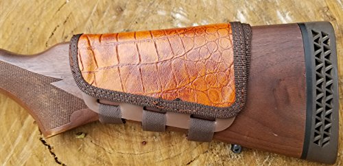 ITC Rifle Cheek Pad/Cheek Riser/CheekRest by Marksmanship/Golden Gator Embossed Leather